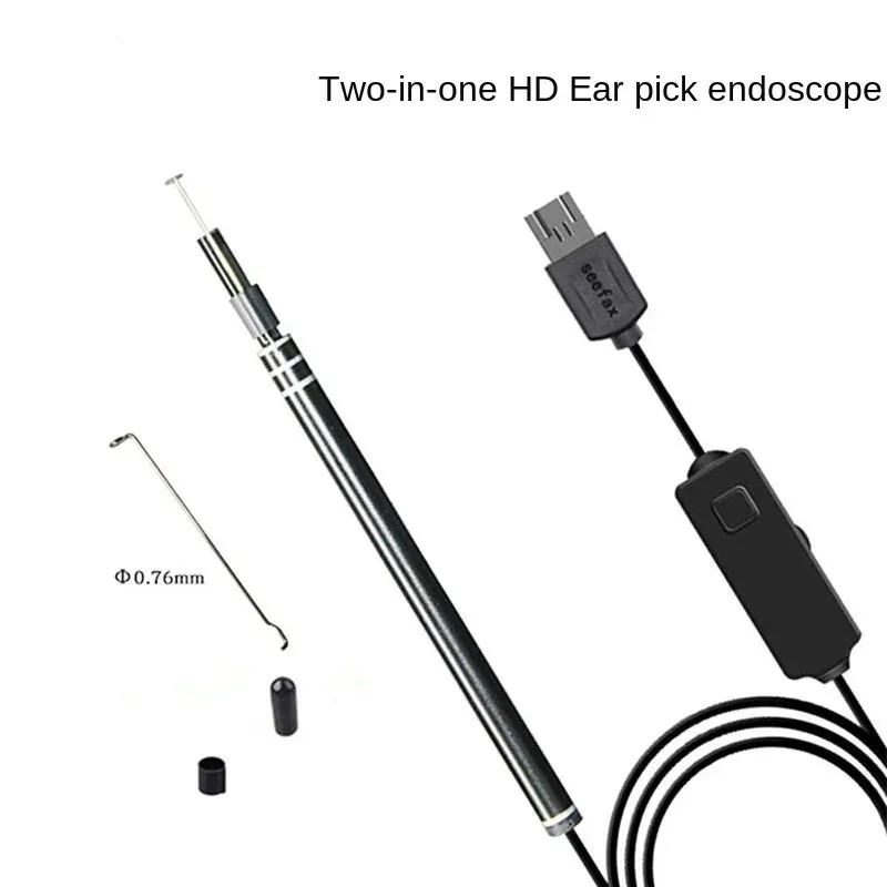 2024 Endoscope de l'oreille deux en un 5,5 mm Endoscope d'oreille à haute définition Endoscope OTOSCOPE Visual Ear Pick Endoscope for Visual Ear Nettaiteur Tool
