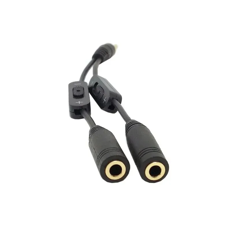 Jack -stop -oortelefoon spliter met aparte volumeregeling, 3,5 mm kabel audio stereo y splitter, 3,5 mm mannelijk tot 2 poorten 3,5 mm aansluiting