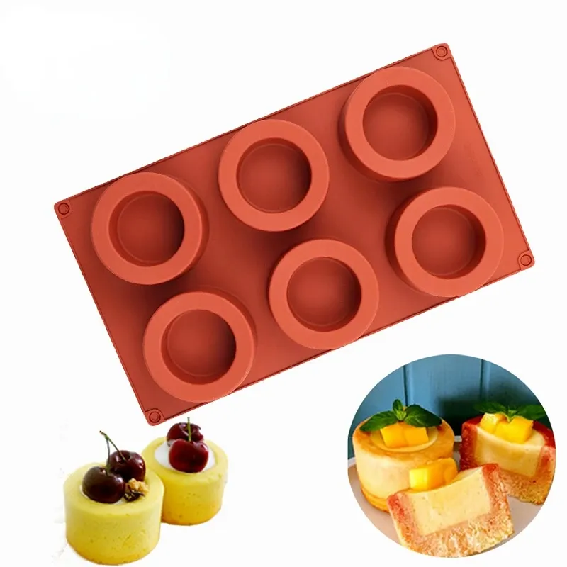 Moldes de bolos redondos de decoração de molde de molde de molde de silicone ferramentas de cozimento de silicone para bolos moldes de sabão de mousse 3d bandeja de assadeira da bandeja