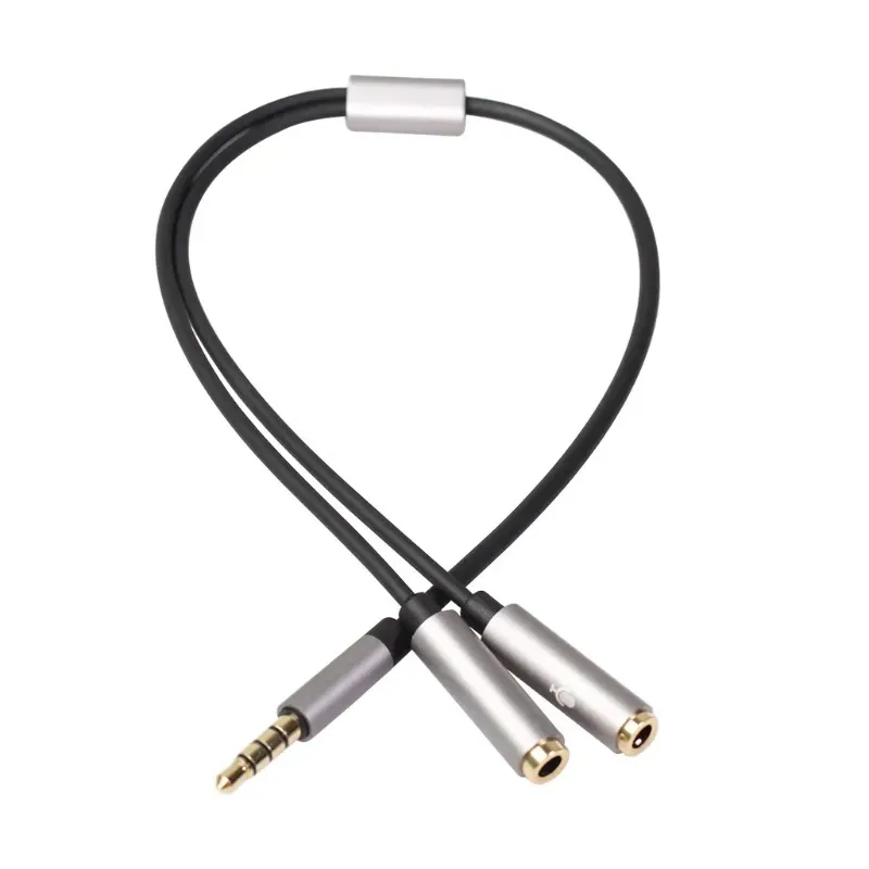 3,5 mm gniazdo słuchawkowe+mikrofon Audio Splitter Połysany złoto Aux Przedłużenie kabla kabla adaptera do komputerowego mikrofonu CTIA