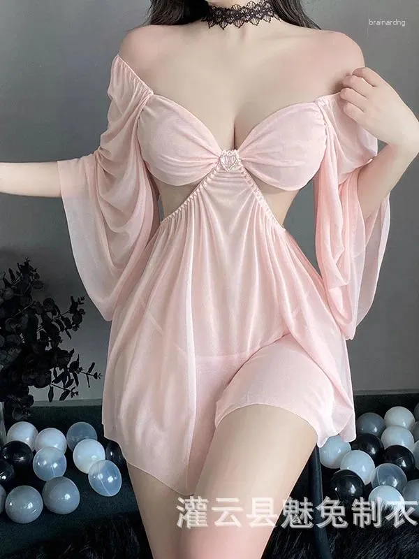 Casual Dresses Lingerie Transparent Elegant Mature Hollow Out Fashion Women's Mesh Sexig Temptation Open Dress Large Passion A0V1