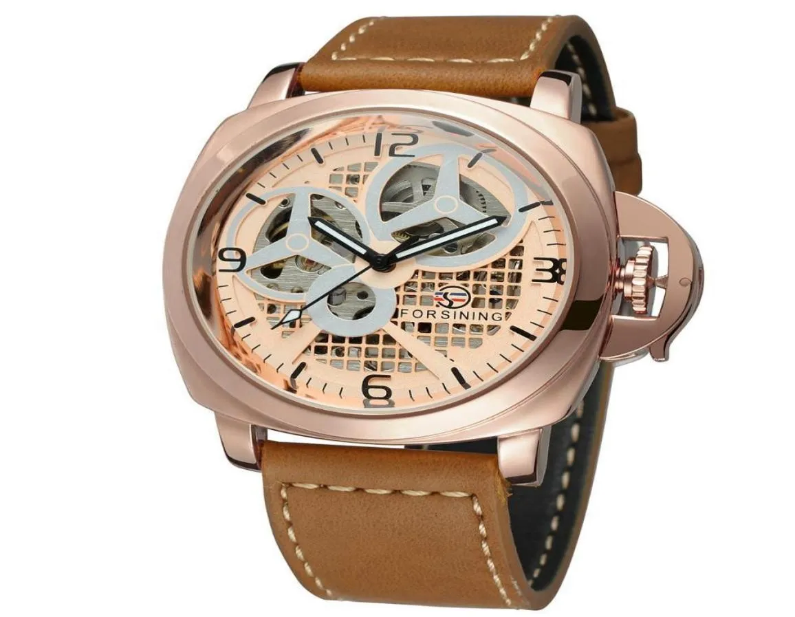 2021 fashion style Leisure lattice Hollow dial Fully automatic watches Buckle Simple eye Square imitation leather protection Mecha9702853