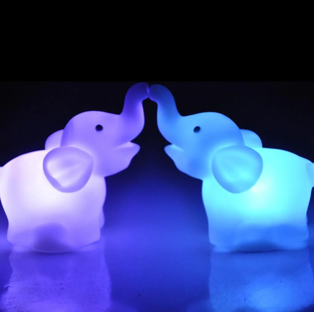 Ana Sayfa Dekorasyon Işık Yeni Moda Sevimli Fil Şekli Renk Değiştiren LED Gece Işık Lambası Düğün Dekor4545354