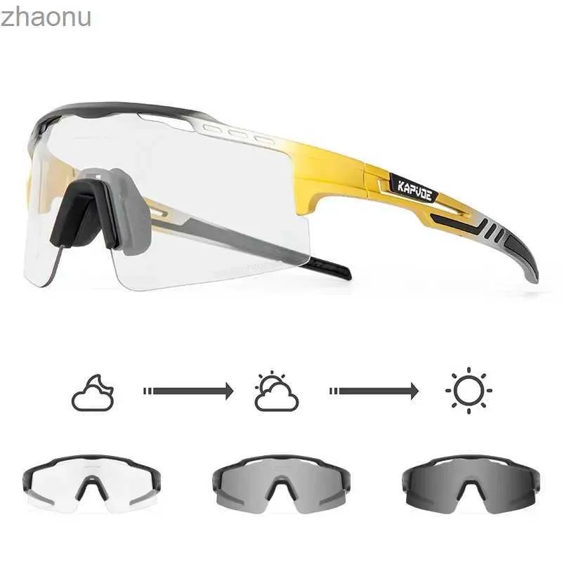 Óculos de sol Fotochrômica 2024 Mens Road Bicycles Bicycle Glasses MTB Bleachling Goggles Sports Fishing Running Sungassesxw