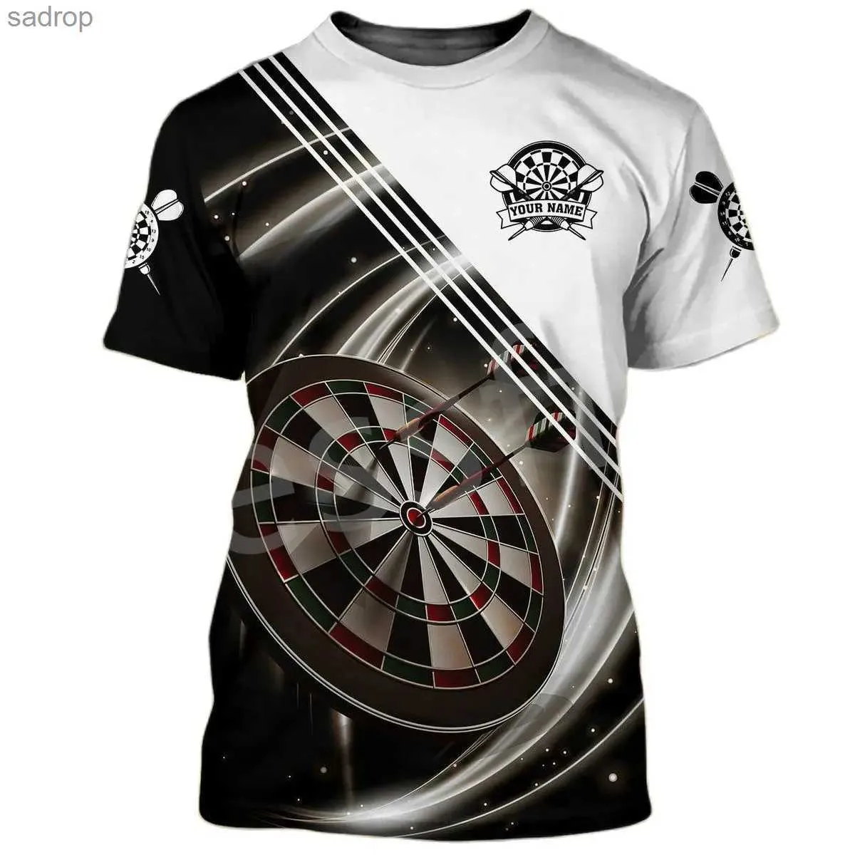 Men's T-Shirts Bar Entertainment Darts Club Fun Indoor Sports Summer Mens 3D Harajuku Print Loose Leisure Daily Crew Short Sleeve T-shirt TopXW