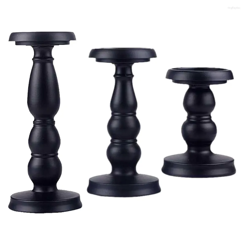 Titulares de vela pretos Retro Retro Candlestick Piece central Decorativo Pillar Home