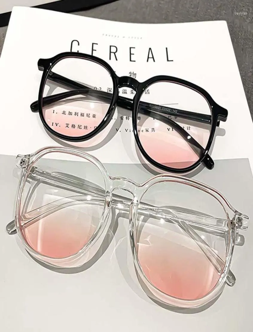 Solglasögon Anti Blue Light Fashion Glasses Frame Women's Blush Geleglass Ultralight Frames Plain Makeup Artifact Polygonal Eyewear3424470