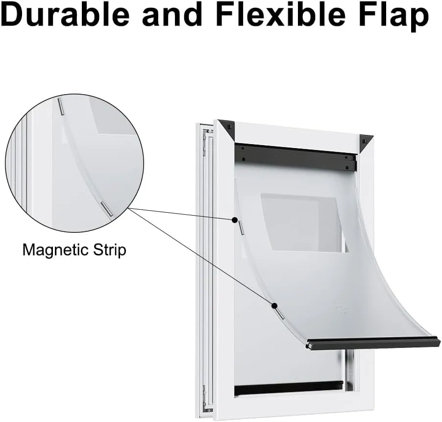 thumbnail image 2 of Sammak Extra Large Dog Door For Wall, Heavy Duty Dog Door With Aluminum Frame And Telescoping Tunnel, Two Magnetic Flaps And Two Sliding Lock Panels 2 of 12