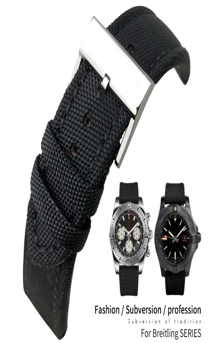 22 mm hochwertiger Nylon Canvas Stoff Uhrengurt für Avenger Leder Black Watchband 20mm Stahlnadelschnalle für Herrenfreie Werkzeuge5792101