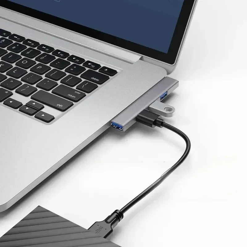 4 In 1 3x2.0 USB HUB 3 bağlantı noktaları genişletilmiş fiş ince taşınabilir tip C/USB PD Splitter PC Bilgisayar Dizüstü Bilgisayar Aksesuarları