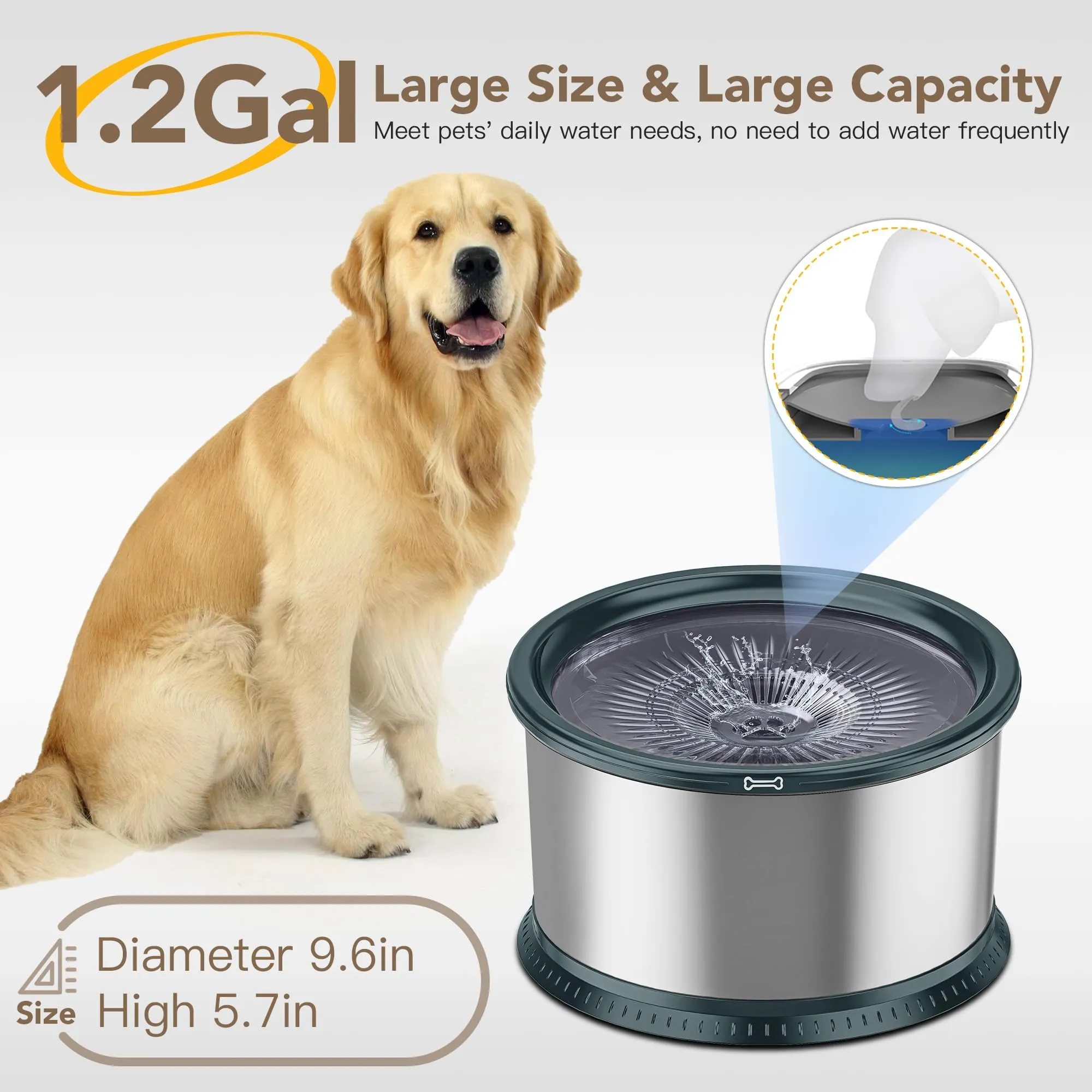 auto fill non spill dog water bowl Kurgo Wander Splash Free Water Bowl