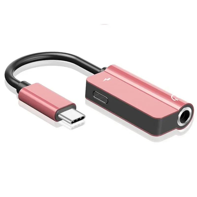 USB Type-C Audio Charging Adapter 2 In 1 Type C Male To Female 3.5mm Headphone Jack + Charging Converter for Huawei P20 Pro