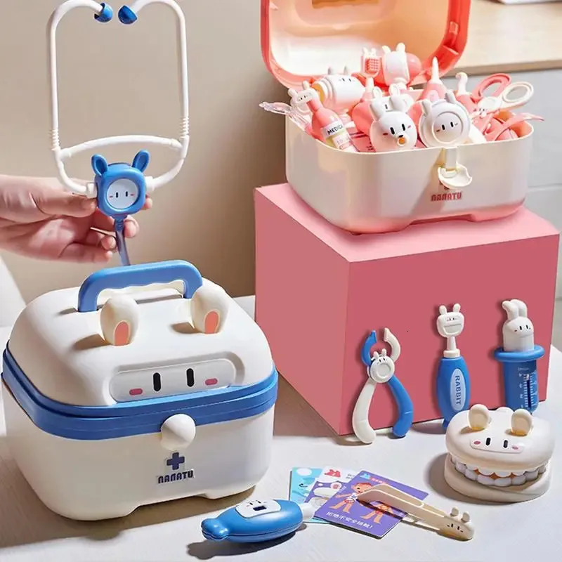 어린이 의사 교육 장난제 키트 간호사 도구 가방 장난감 선물 다기능 도구 240410