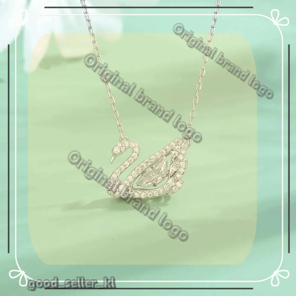 Swarovskis Schmuck Halskette springen Herz Schwan Halskette Weibliche Element Kristall Smart Clavicil Kette Valentinstag Geburtstagsgeschenk 452