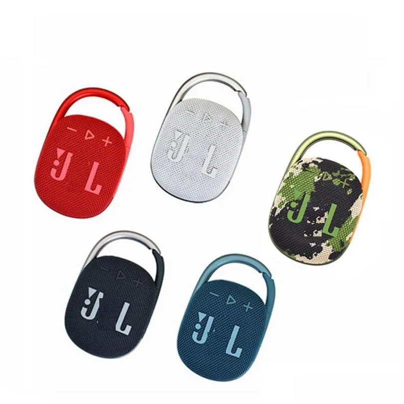 Portabla högtalare Clip4 Music Box 4 Generation Wireless Bluetooth Högtalare Sport Hanging Buckle Insert Card Bekvämt Small Drop De Dhism