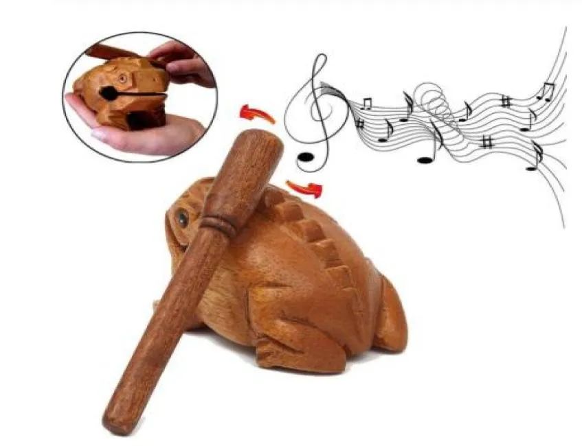 Wooden Lucky Frog Toy Toy Animal Money Frog Clackers Crianças Instrumento musical Percussion Toy Gift Children Toys8045477