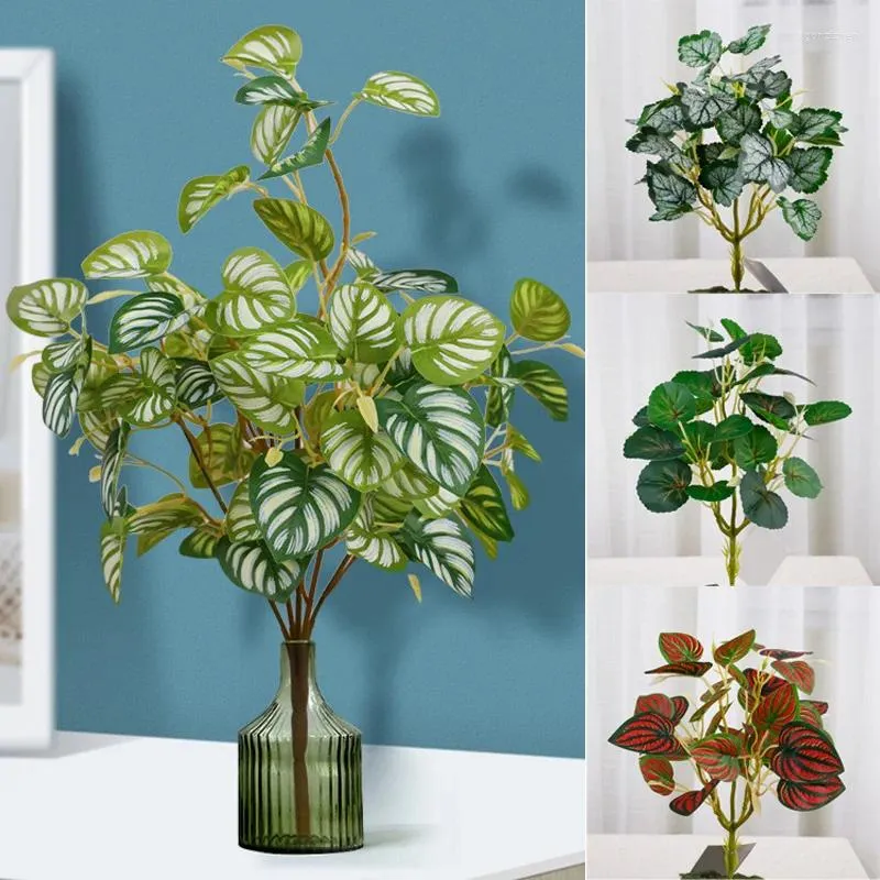 Flores decorativas 1pc Planta pequena realista de planta verde interna/externa Uso de vegetação falsa plantas artificiais Decoração de jardim de varanda DIY