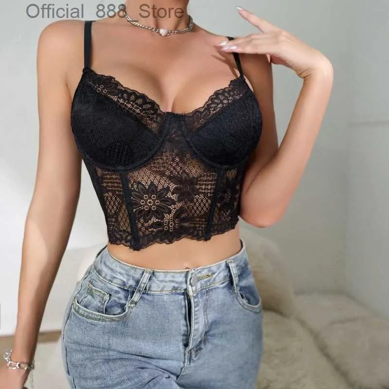 Women's Tanks Camis Sexy Black Transparent Bra Mesh Push Up Bralet Womens Tube Top Corset Bustier Bra Club Party Crop Top Lingerie Plus Size d240427