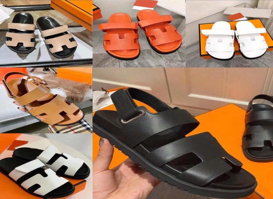 Designer Top Quality Sandals Chypre Slippers Beach Classic Flat Sandal Luxury Summer Lady Leather Flip Flops Men Women Slides with8221831