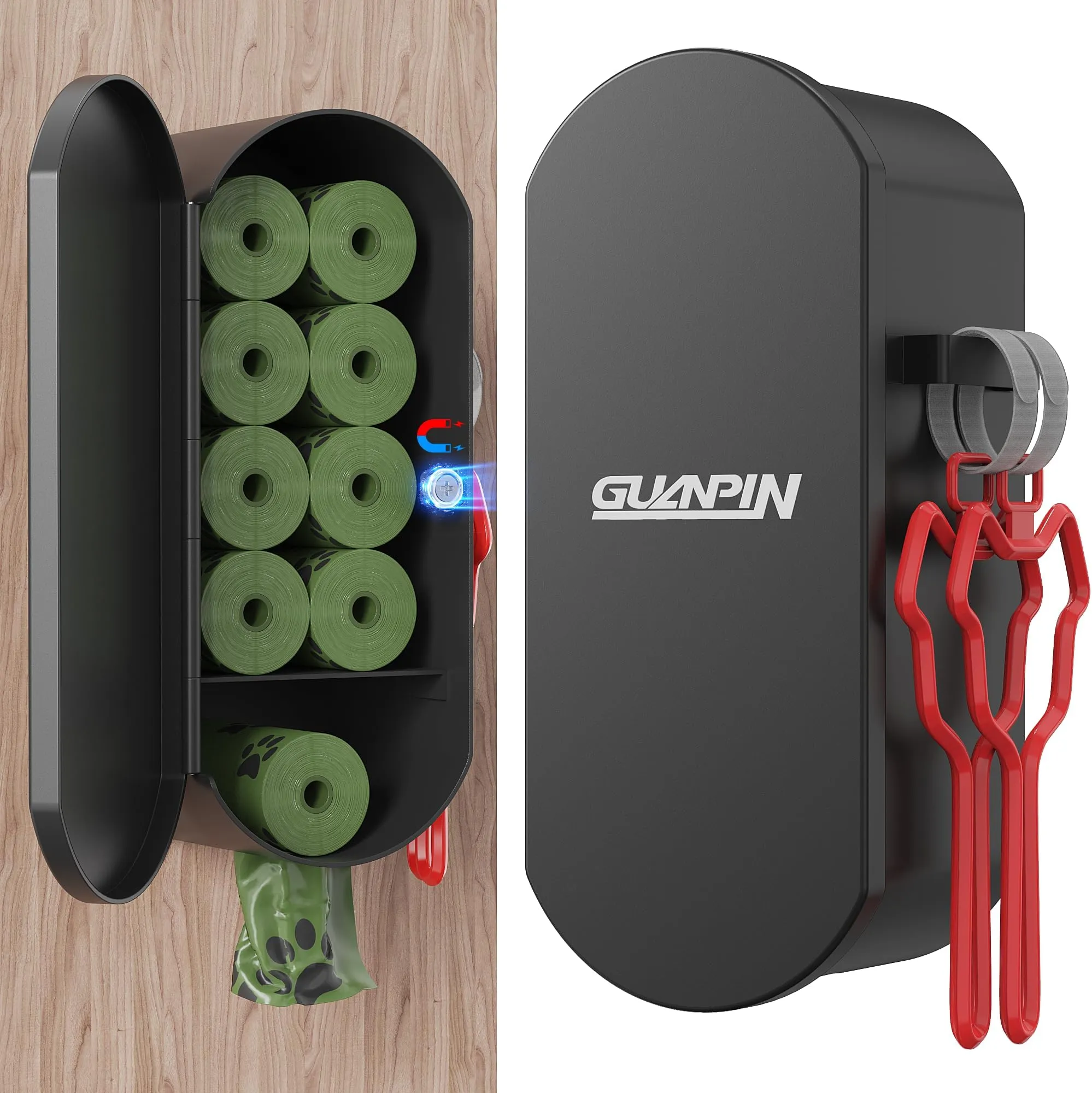 Wall Mount Dog Poop Bag Dispenser Durable Steel Holder with Magnetic  Closure, Holds 10 Rolls! Shop Now!