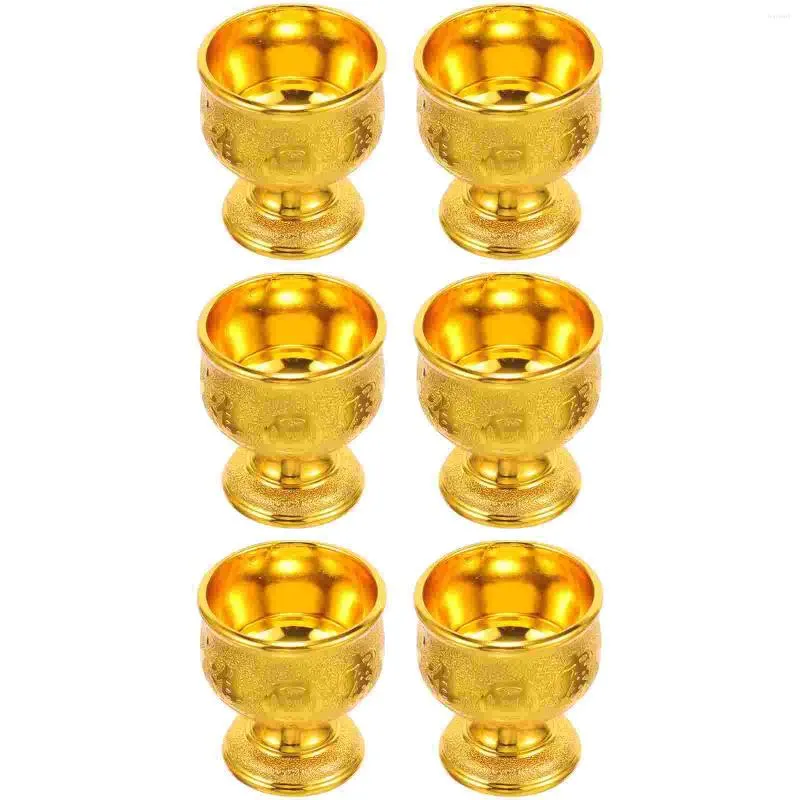 Copas descartáveis palhas 6 pcs O santo para Buda no salão ancestral que oferece suprimentos meditação plástica de plástico de tigela decorativa