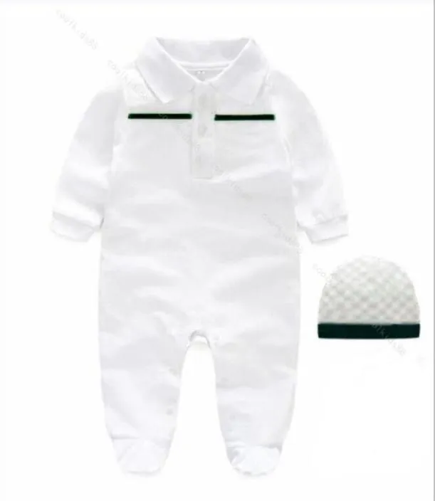 Novo Chegada Moda Recém -nascida Mumpsuits Roupas Cotton Cotton Cotddler Baby menino Menina e chapéu 012 meses7011824