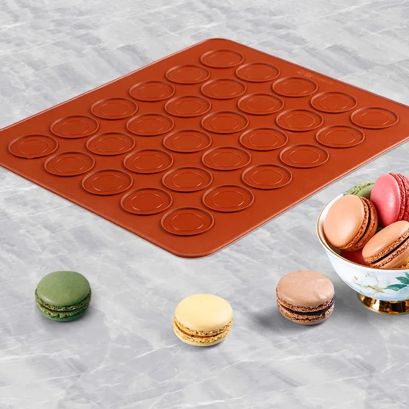 Formar 30 hål nonstick silikon macaron macaroon konditory ugn bakning mögelplåt matta diy mögel användbara verktyg diy kakbakning mögel mögel