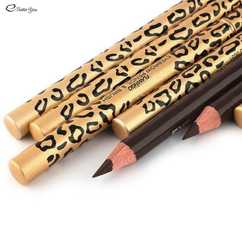 Enhancers 5 Colors Sexy Leopard DoubleHead Eyebrow Pencil Brush Makeup Natural Professional Waterproof LongLasting Eye Brow Cosmetic