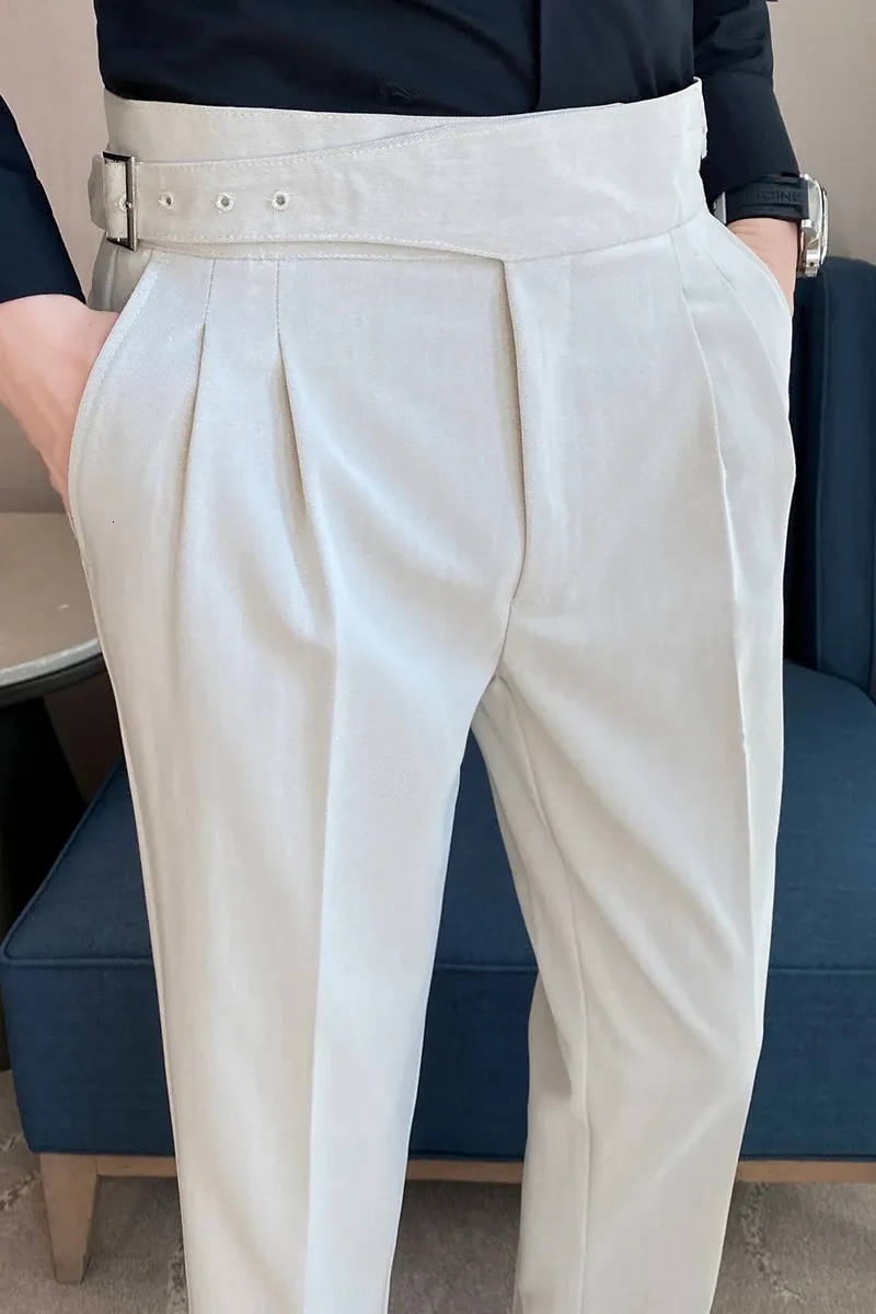 Premium Men's High Waist Dress Pants - British Style, Slim Fit. Shop ...