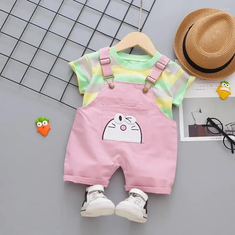 Шепа набор для малышей летняя одежда для детей 2024 модные мультипликационные футболки с короткими рукавами комбинезоны