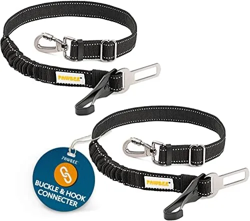 2 Pack Dog Seat Belt Adjustable Dog Car Seatbelts For Vehicle Nylon Pet Safety Seat Belt With Elastic Bungee Buffer Reflective & Durable Car Harness For Dogs - View #9