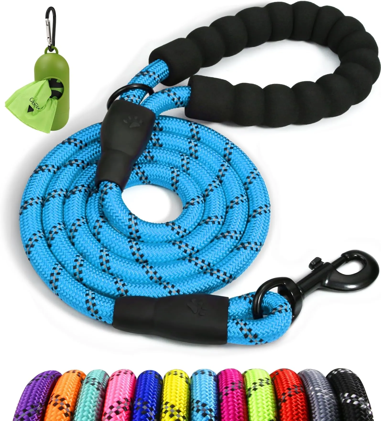 FT Dog Rope Leash: Durable, Reflective, Padded Perfect