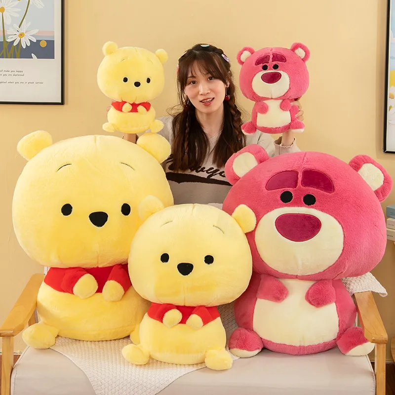 Wholesale cute pink yellow teddy bear plush toy pillow large doll gift
