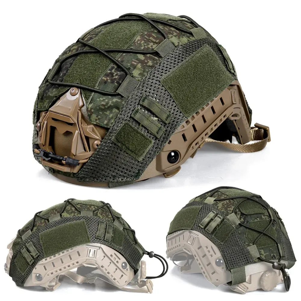 Sicherheitstaktische Helmabdeckung für schnelle MH PJ BJ Opscore Helm Airsoft Paintball Militärhelmabdeckung Multicam mit Gummibandkabel