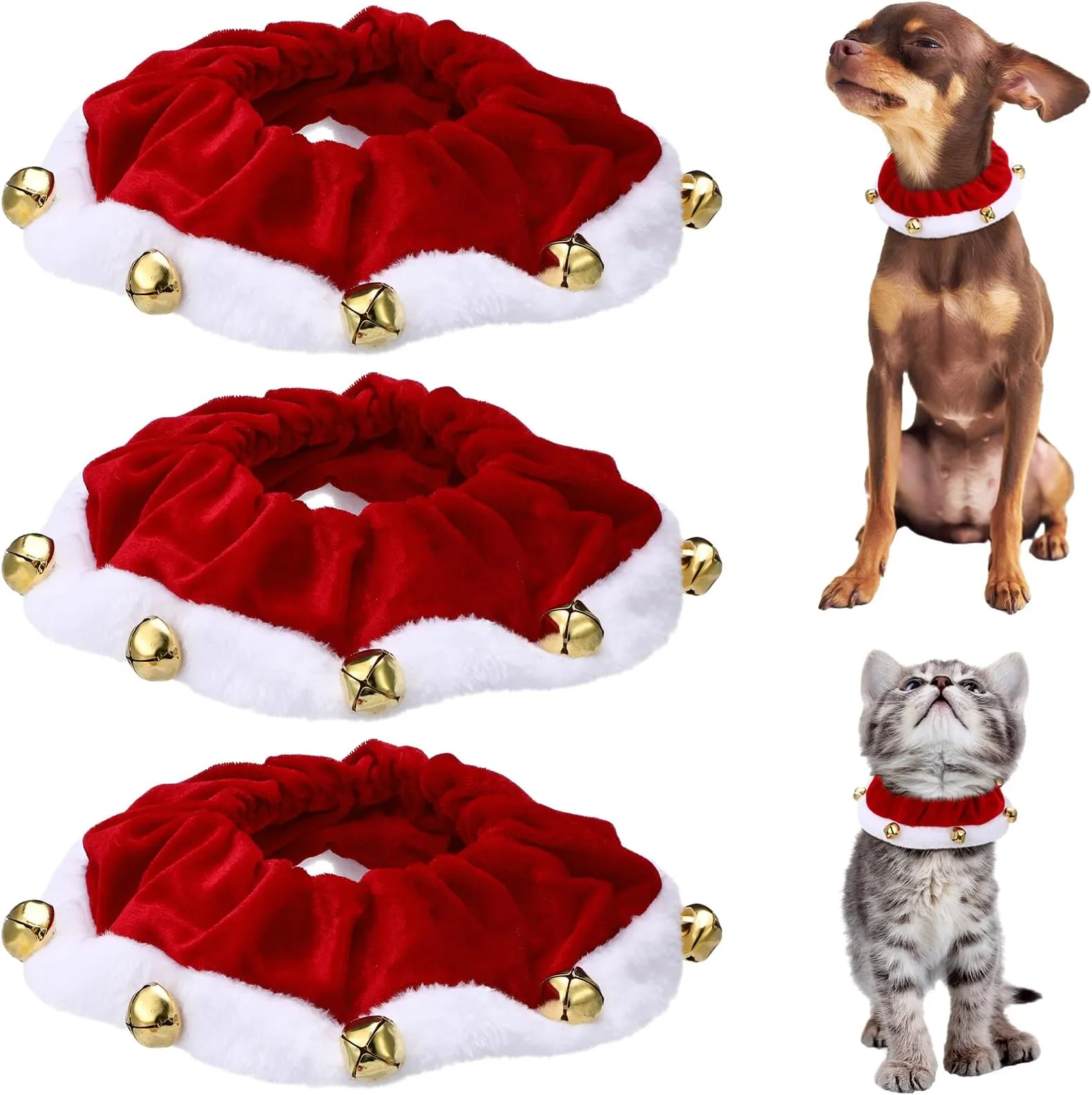 Festive Pet Collars with Bells Piece Set! Christmas Holiday Fun, Soft  Shop Now!