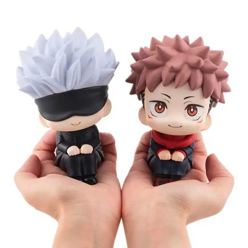 Actie speelgoed Figuren 10cm Q-Version Anime personage speelgoed anime meisje jujutsu kaisen personage yuji itadori gojo satori pvc actie karakter speelgoed kinderen cadeau2403