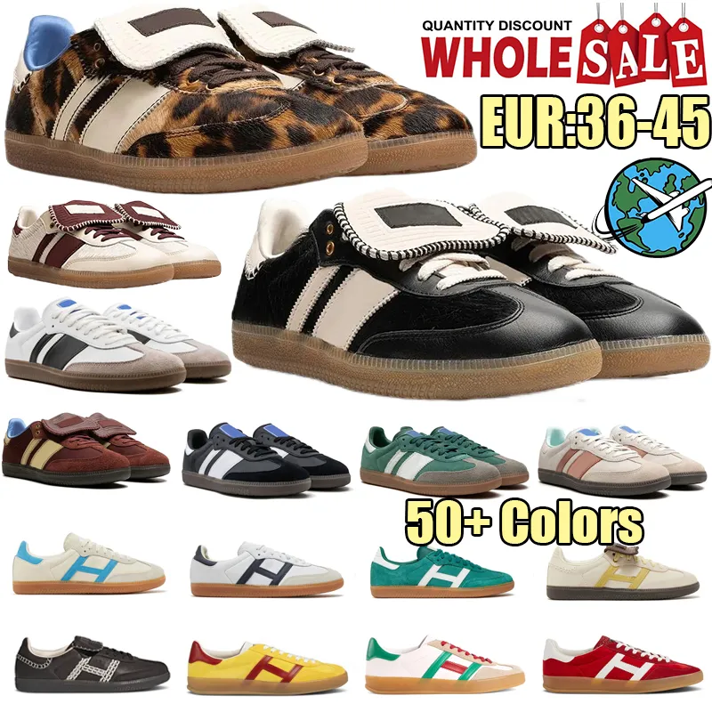 2024 Diseñador zapatos veganos originales zapatos casuales leopardo rosa terciopelo negro goma blanca Gales Bonner para hombres zapatillas para mujeres al aire libre entrenadores deportivos 36-45