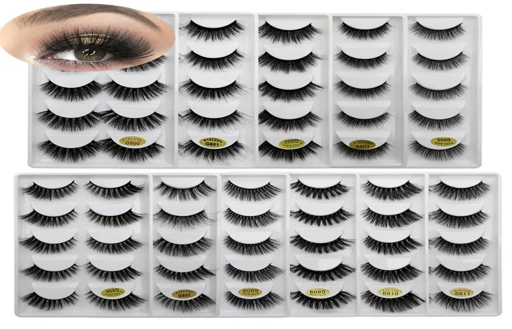 Ganz 6d 3d Faux Mink Wimpern Custom Label Grausamkeit Veganer Wimpern 6d Seiden Wimpern G8098112170844