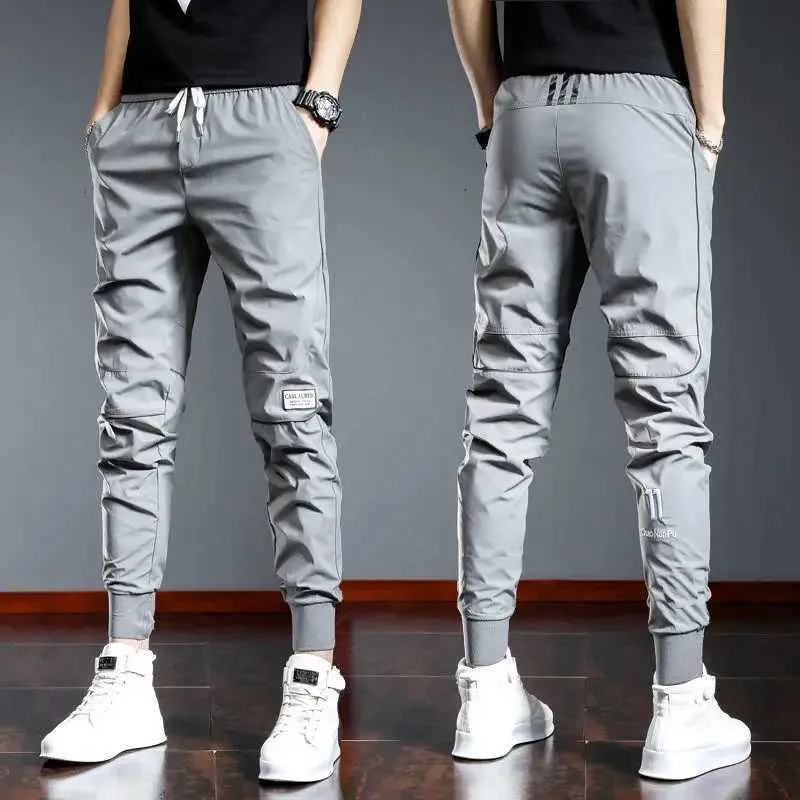 Men's Pants Mens casual pants summer thin ice silk quick drying classic cotton ultra-thin fit for sale long wrinkle pockets new mens loose and looseL2404
