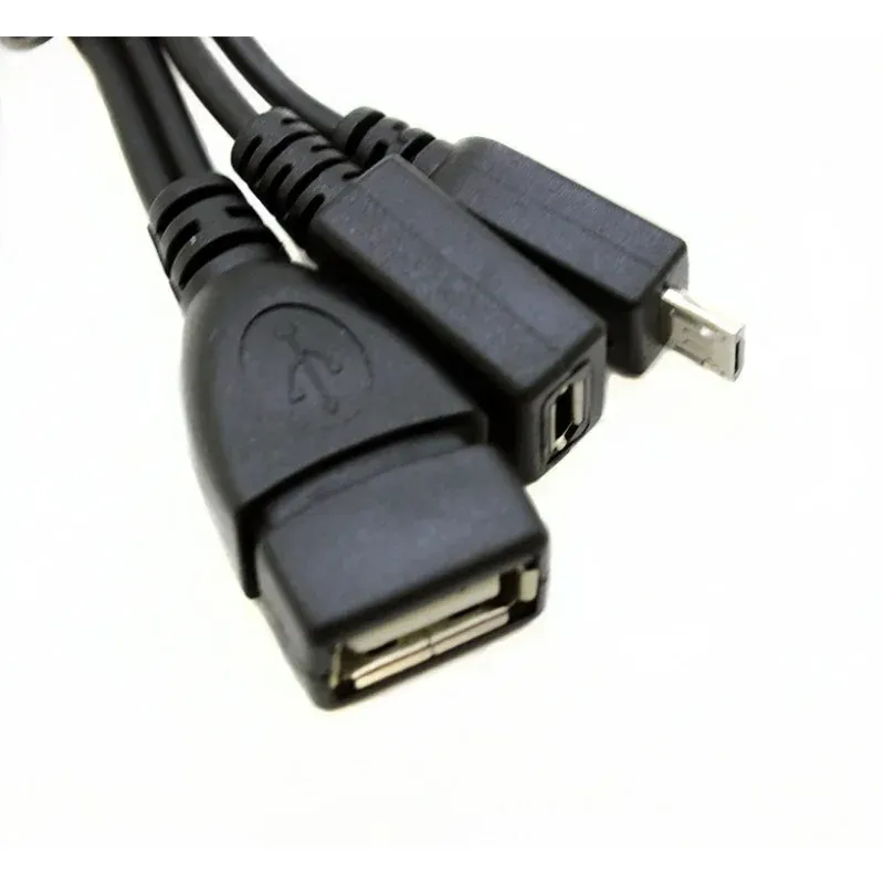 2024 2 In 1 OTG Micro USB Host Power Y Splitter USB Adapter To Micro 5 Pin Male Female Cablefor OTG Micro USB Host Cable