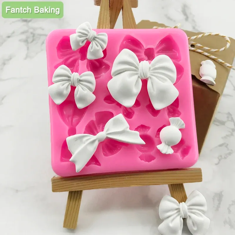 Stampi mnyb 1pcs nodo a prua resina arte stampi silicone fondente per la torta di decorazioni di decorazioni per pasticceria cucini da cucina accessori