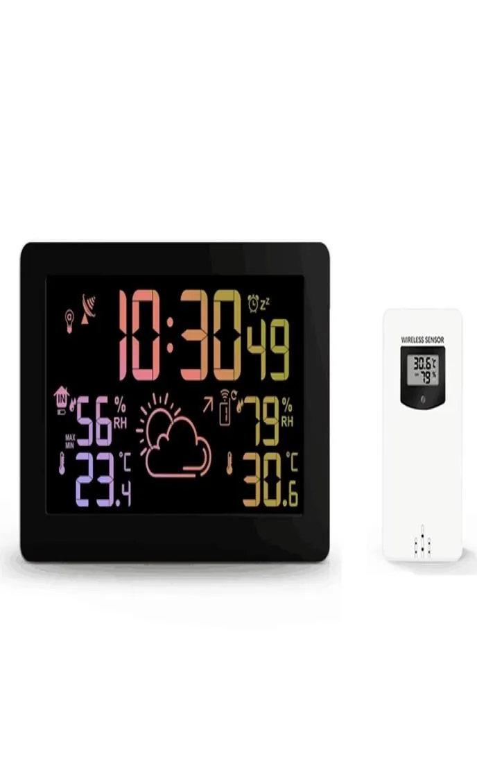 ProtMex PT3378A Wireless Metel Station Tempetal Humidità Sensore Colorful LCD Visualizzazione Previsione meteo RCC Orologio RCC INOUTDOOR LJ3136777