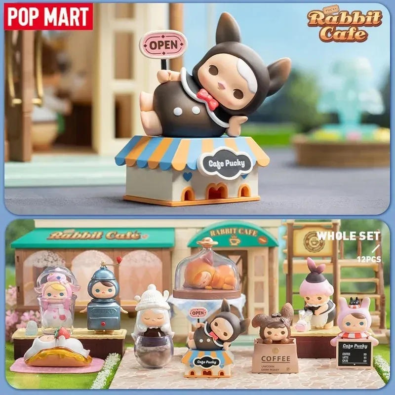 Pop Mart Pucky Rabbit Cafe Series Blind Box Toys Kawaii Anime Action Figure Caixa Caja Zaskoczenie Mystery Dolls Girls Prezent 240422
