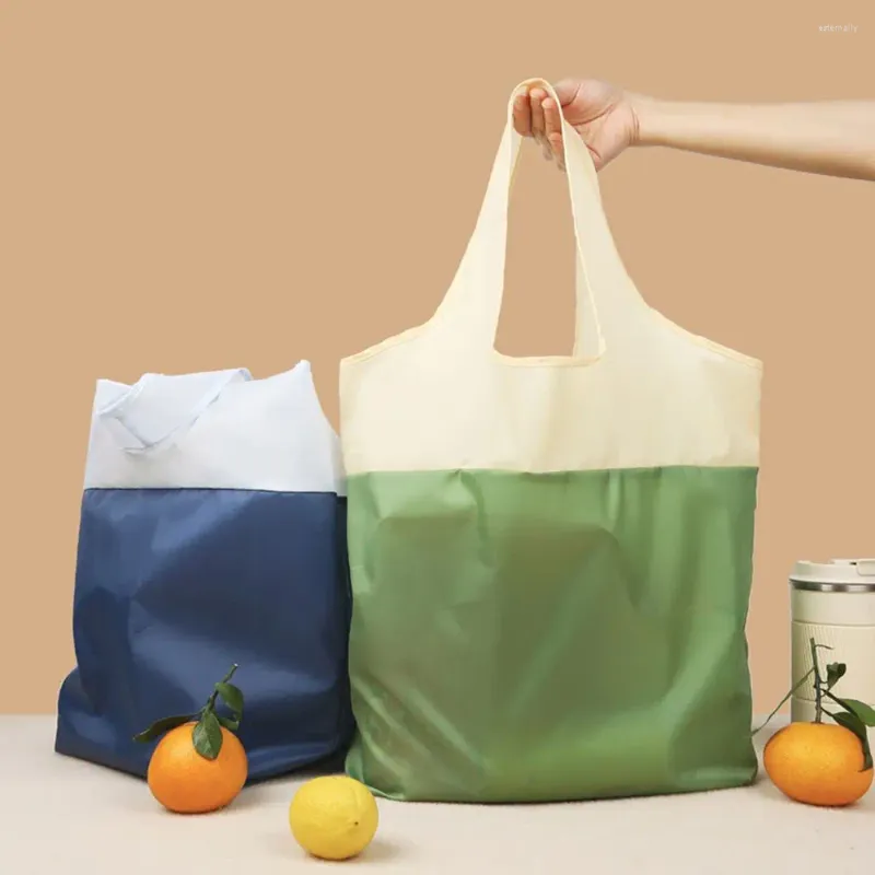 Sacs à provisions Épicerie réutilisable Polyester Tote Canvas Sac pliable Éco-Recyclé respectueuse