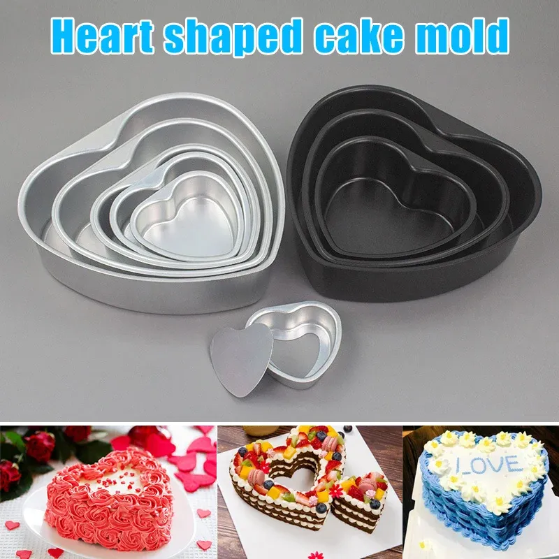 Stampi da 4/5/10 pollici a forma di cuore Torta stampo rimovibile cottura fondo stampo antiaderente mousse fai da -te per pasticceria utensili da pellicola da cucina