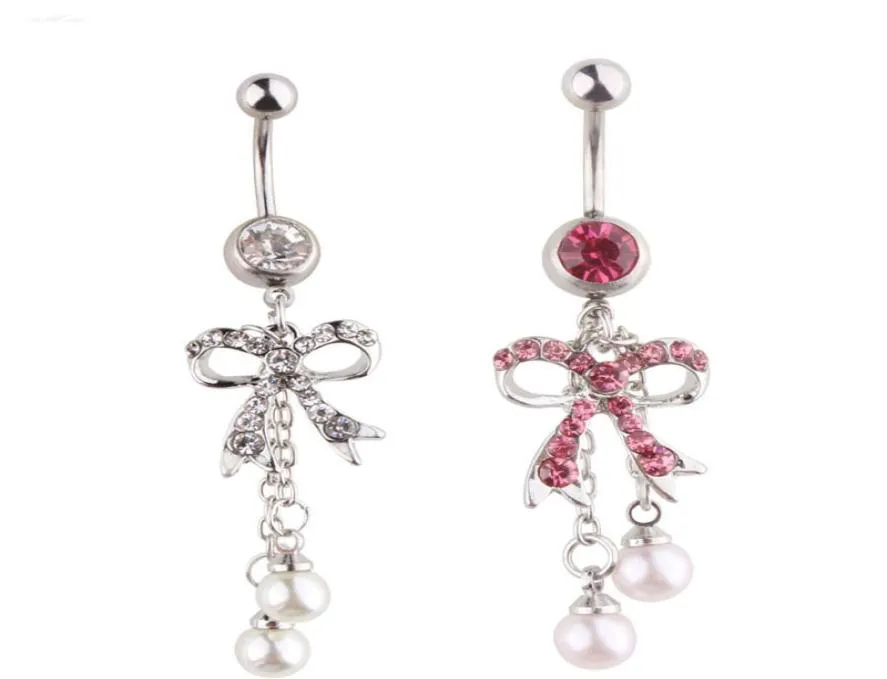 D0050 Bowknot Belly Navel Button Ring Mix kleuren0123452275602