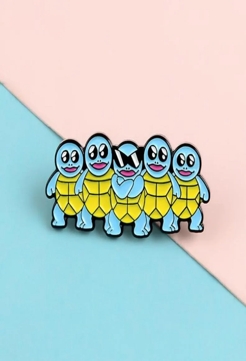 Blauwe schildpad emailpennen aangepaste coole zonnebril Turtle broche rapelen pin tas badge jeugd juwelen sieraden cadeau kinderen vrienden gc144129736