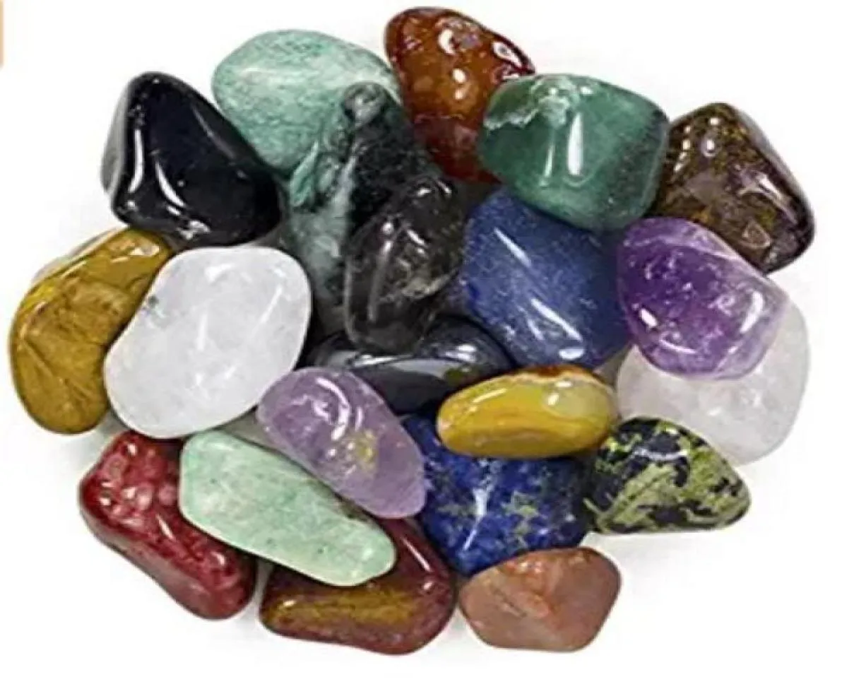 Holiday gift 200g Assorted Tumbled Chips mixed Stone Crushed polished Crystal colorful Quartz Pieces oval Shaped Stones healing re6838681