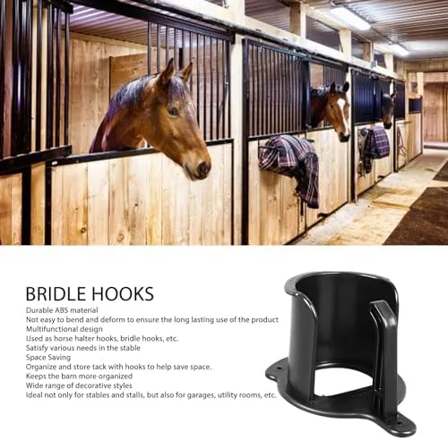 Horse Bridle Rack - Metal Wall Mounted Tack Holder For Saddles, Bridles, Stable Storage