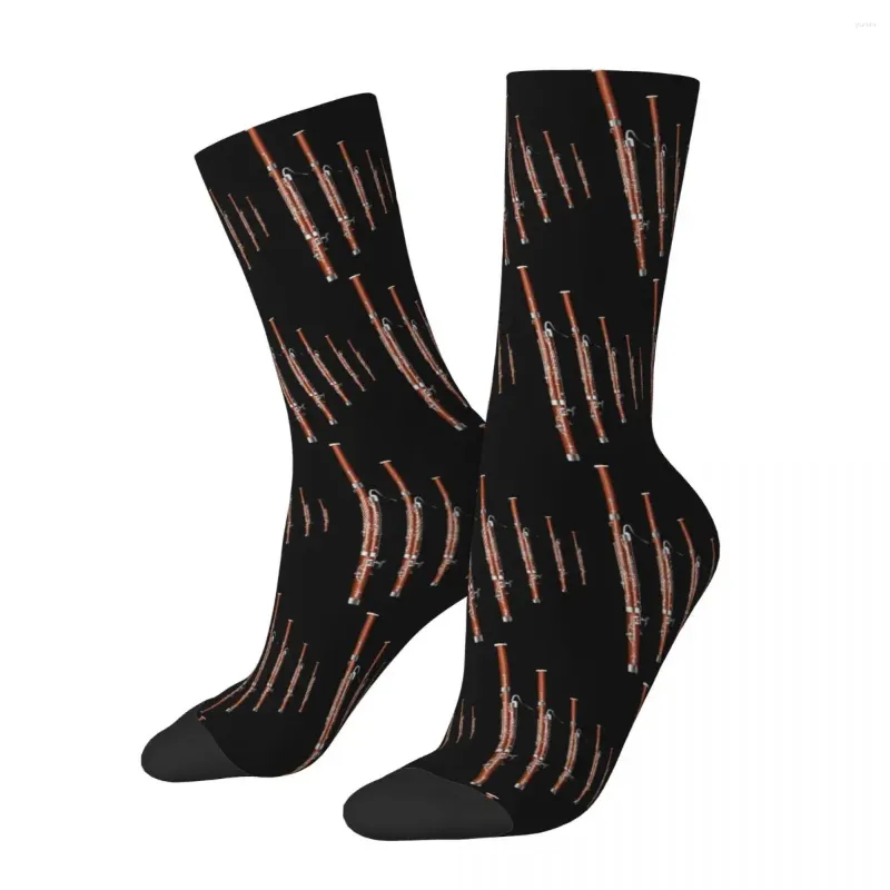 Chaussettes masculines Bassoon sur les bas de la sueur à grande échelle noire à grande échelle